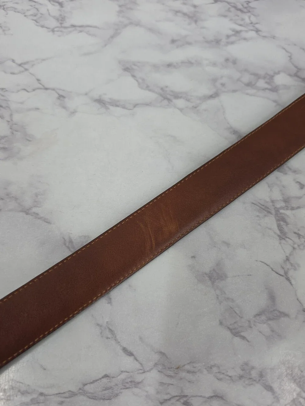 Coach USA Vintage Mocha Leather Belt Size 38 Brass Buckle